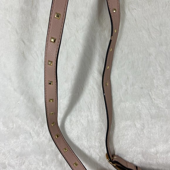 Victorias Secrets Saddle Bag Pink Faux Leather Small Crossbody Fringe Tassels - Picture 5 of 9